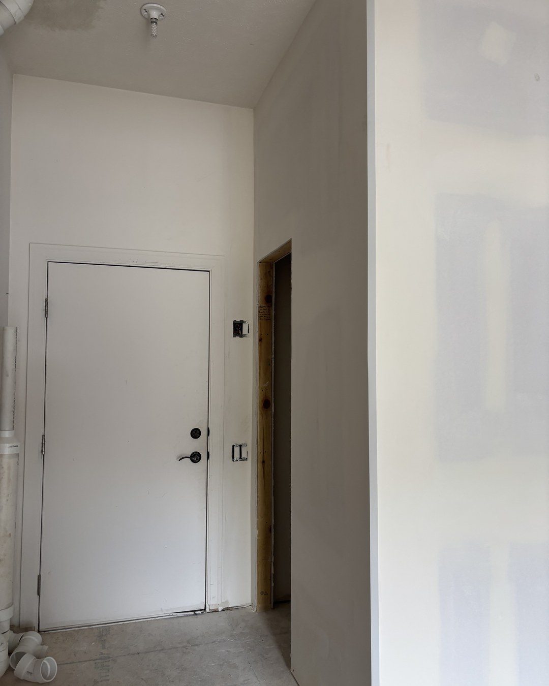 After: bathroom drywall finished