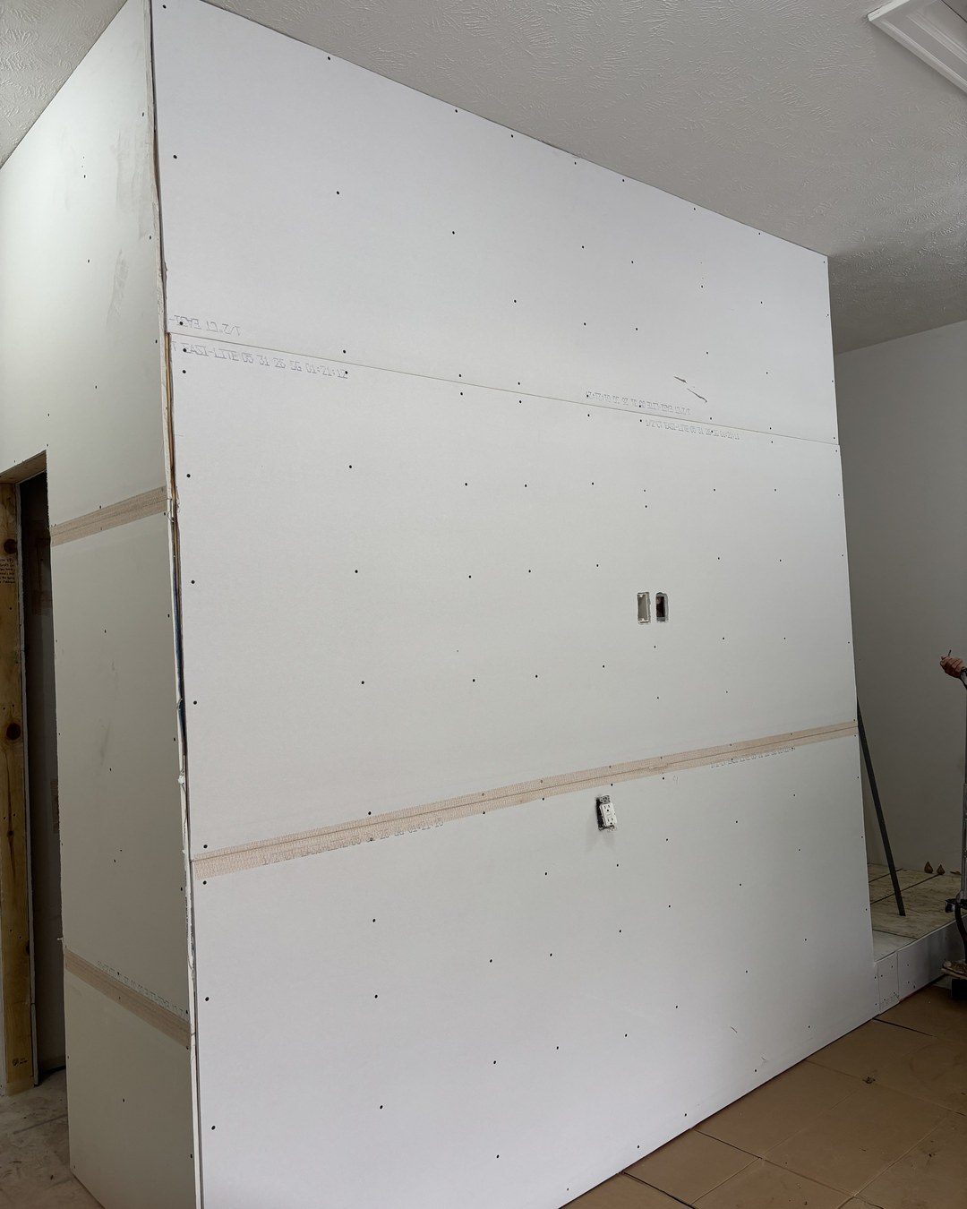 Before: bathroom drywall repair